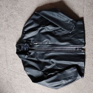 Abercrombie & Fitch Men's Black Vegan Leather Jacket **FREE SHIPPING**